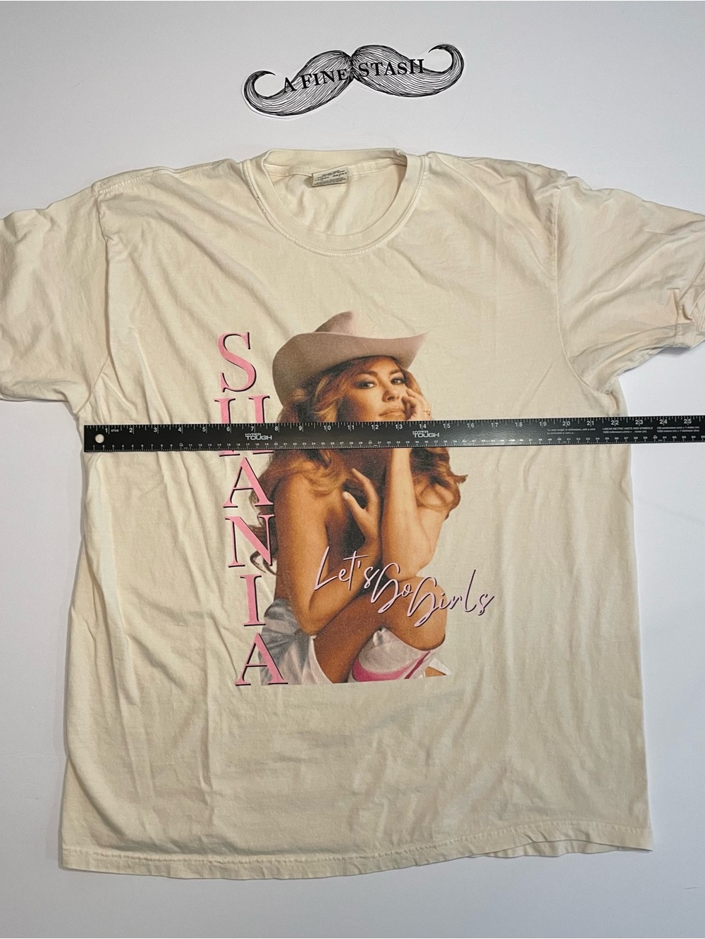 Comfort Colors Shania Twain Lets Go Girls Graphic Tee Ivory Crew Neck T-shirt XL